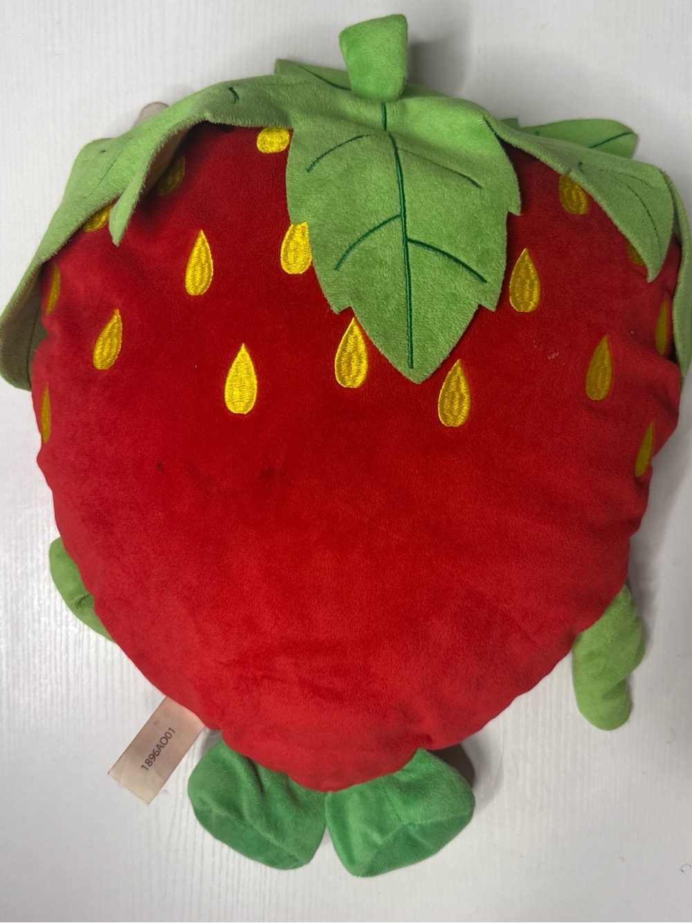 Notations Red & Green Strawberry Plush Pillow